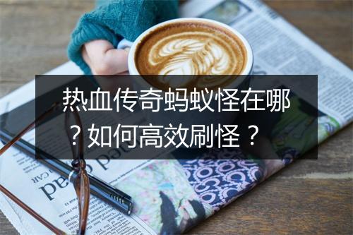 热血传奇蚂蚁怪在哪？如何高效刷怪？