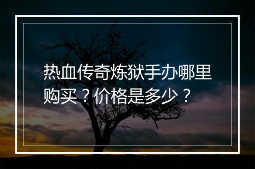 热血传奇炼狱手办哪里购买？价格是多少？