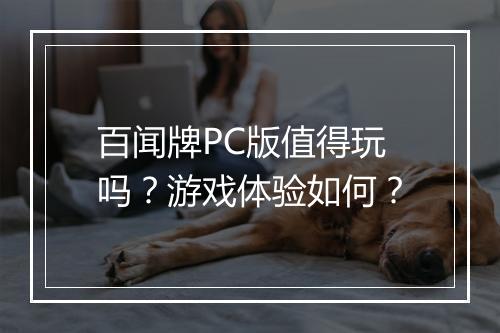 百闻牌PC版值得玩吗？游戏体验如何？