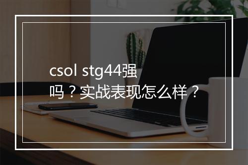 csol stg44强吗？实战表现怎么样？
