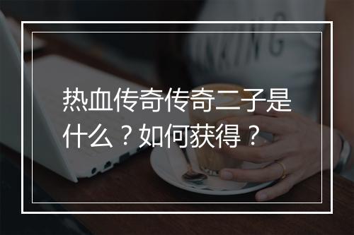 热血传奇传奇二子是什么？如何获得？
