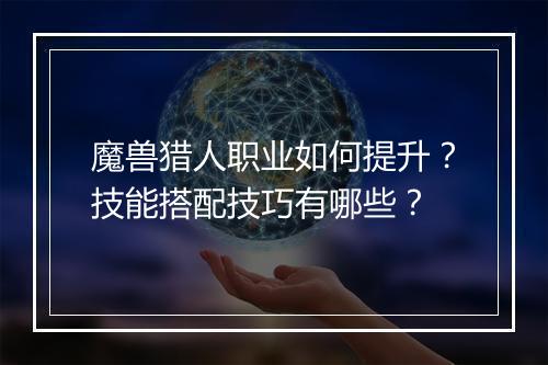 魔兽猎人职业如何提升？技能搭配技巧有哪些？