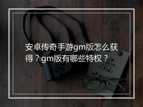 安卓传奇手游gm版怎么获得？gm版有哪些特权？