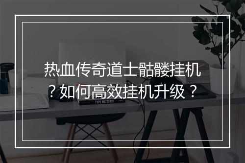热血传奇道士骷髅挂机?如何高效挂机升级?