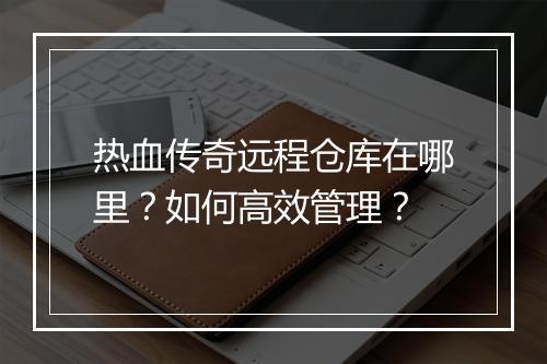 热血传奇远程仓库在哪里？如何高效管理？