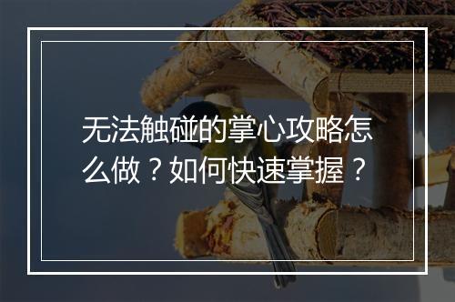 无法触碰的掌心攻略怎么做？如何快速掌握？