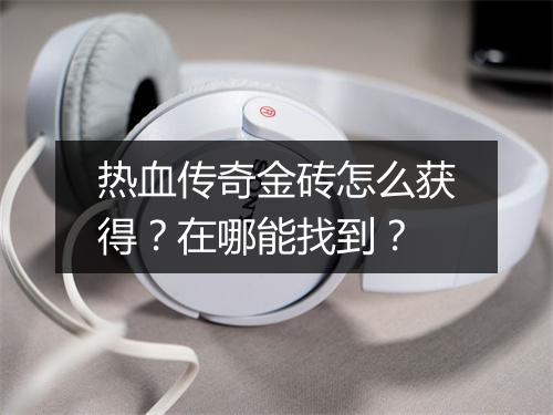 热血传奇金砖怎么获得？在哪能找到？
