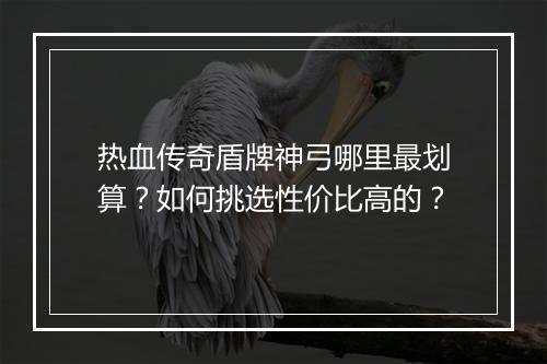 热血传奇盾牌神弓哪里最划算？如何挑选性价比高的？