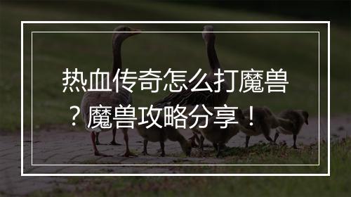 热血传奇怎么打魔兽？魔兽攻略分享！