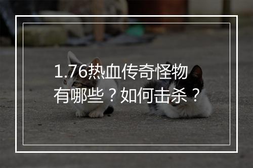 1.76热血传奇怪物有哪些？如何击杀？