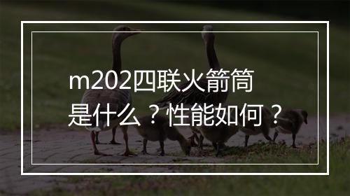 m202四联火箭筒是什么？性能如何？