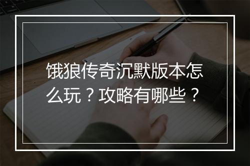 饿狼传奇沉默版本怎么玩？攻略有哪些？