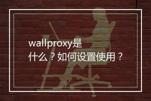 wallproxy是什么？如何设置使用？