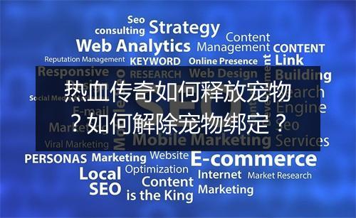 热血传奇如何释放宠物？如何解除宠物绑定？