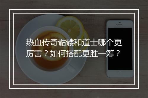 热血传奇骷髅和道士哪个更厉害？如何搭配更胜一筹？