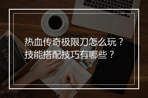 热血传奇极限刀怎么玩？技能搭配技巧有哪些？