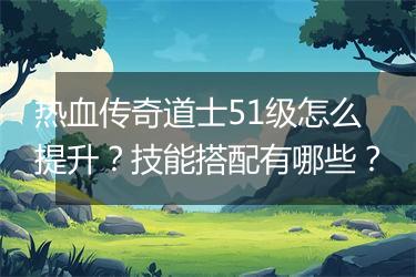 热血传奇道士51级怎么提升？技能搭配有哪些？