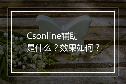 Csonline辅助是什么？效果如何？