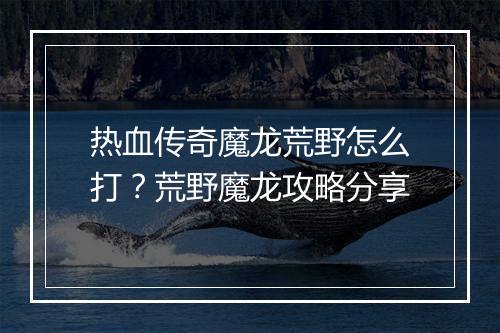 热血传奇魔龙荒野怎么打？荒野魔龙攻略分享