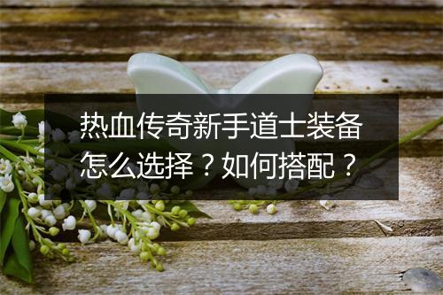 热血传奇新手道士装备怎么选择？如何搭配？
