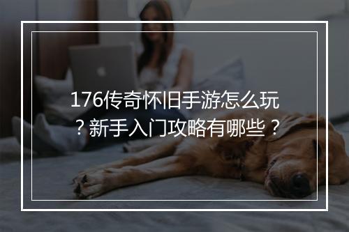176传奇怀旧手游怎么玩？新手入门攻略有哪些？