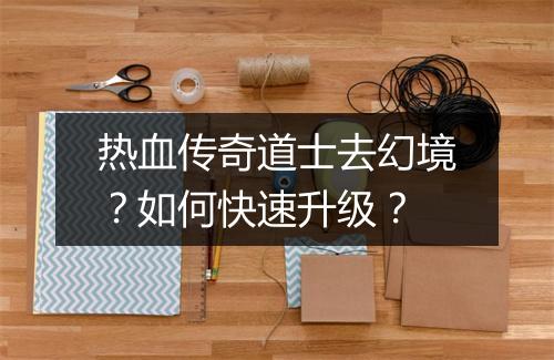 热血传奇道士去幻境？如何快速升级？