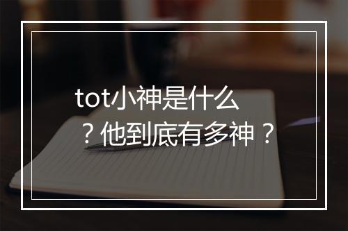 tot小神是什么？他到底有多神？