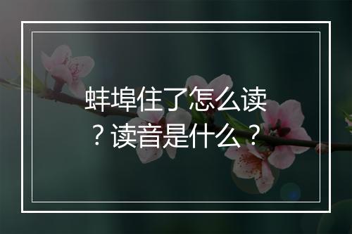 蚌埠住了怎么读？读音是什么？
