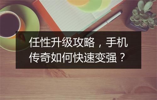 任性升级攻略，手机传奇如何快速变强？
