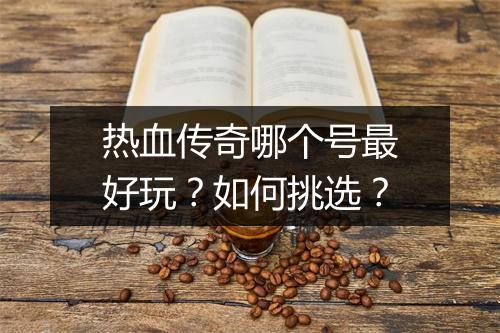 热血传奇哪个号最好玩？如何挑选？