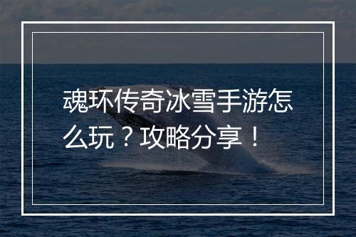 魂环传奇冰雪手游怎么玩？攻略分享！