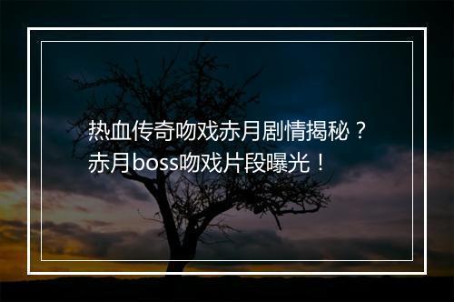 热血传奇吻戏赤月剧情揭秘？赤月boss吻戏片段曝光！
