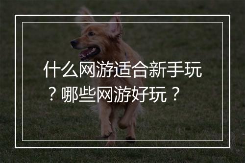 什么网游适合新手玩？哪些网游好玩？