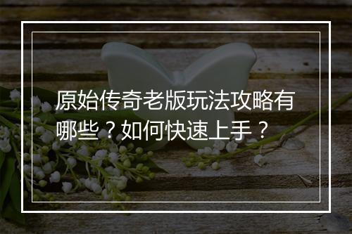 原始传奇老版玩法攻略有哪些？如何快速上手？
