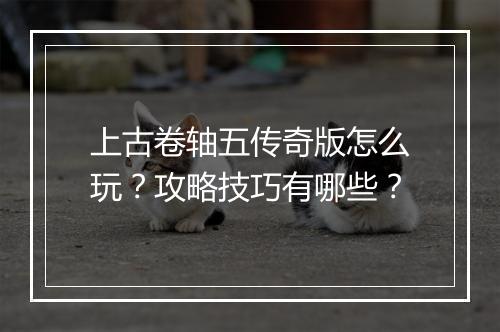 上古卷轴五传奇版怎么玩？攻略技巧有哪些？