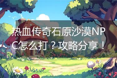 热血传奇石原沙漠NPC怎么打？攻略分享！
