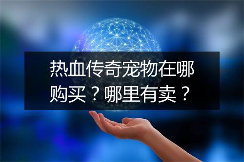 热血传奇宠物在哪购买？哪里有卖？