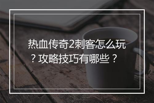 热血传奇2刺客怎么玩？攻略技巧有哪些？