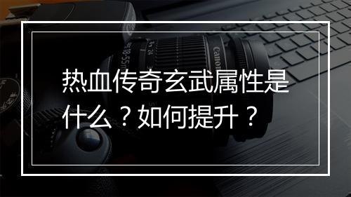 热血传奇玄武属性是什么？如何提升？