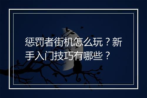 惩罚者街机怎么玩？新手入门技巧有哪些？