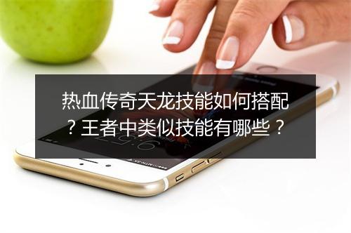 热血传奇天龙技能如何搭配？王者中类似技能有哪些？