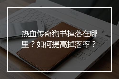 热血传奇狗书掉落在哪里？如何提高掉落率？