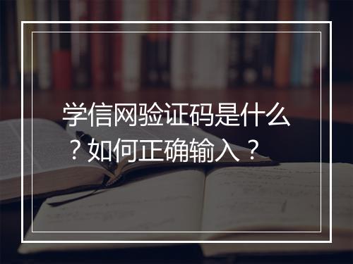 学信网验证码是什么？如何正确输入？