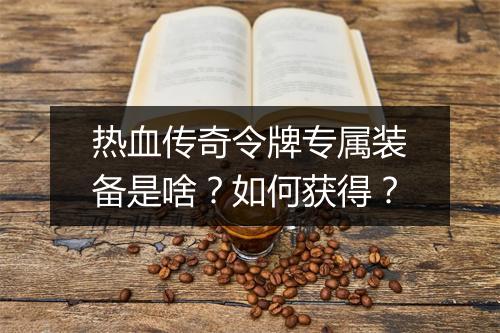 热血传奇令牌专属装备是啥？如何获得？