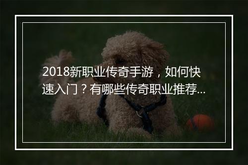 2018新职业传奇手游，如何快速入门？有哪些传奇职业推荐？