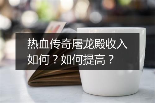 热血传奇屠龙殿收入如何？如何提高？