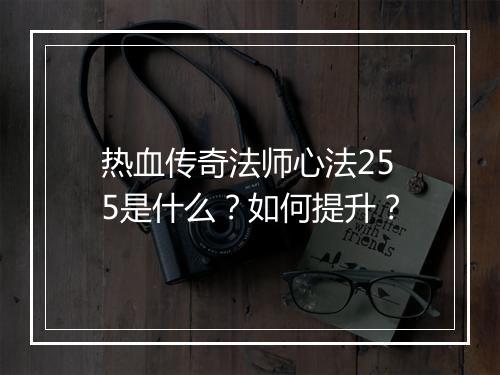 热血传奇法师心法255是什么？如何提升？