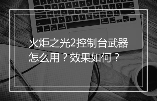 火炬之光2控制台武器怎么用？效果如何？