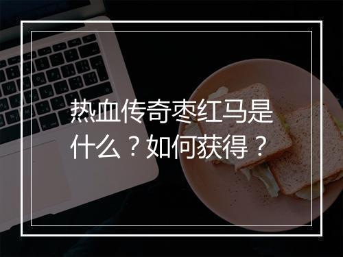 热血传奇枣红马是什么？如何获得？