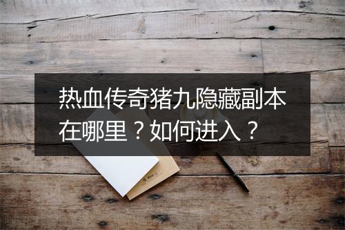 热血传奇猪九隐藏副本在哪里？如何进入？